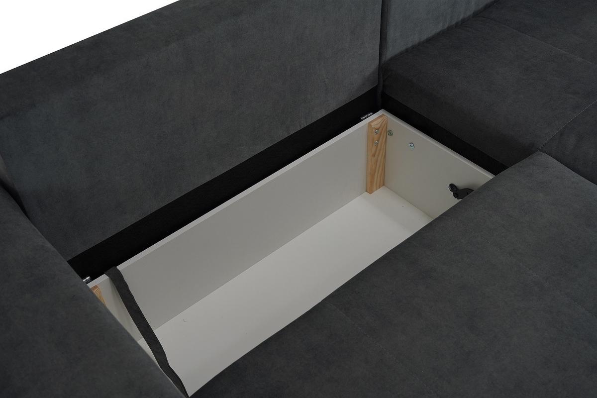 Sarokkanapé Rocky Mini - sötétszürke, Design, faalapú anyag/textil (195/89/259cm) - Mömax