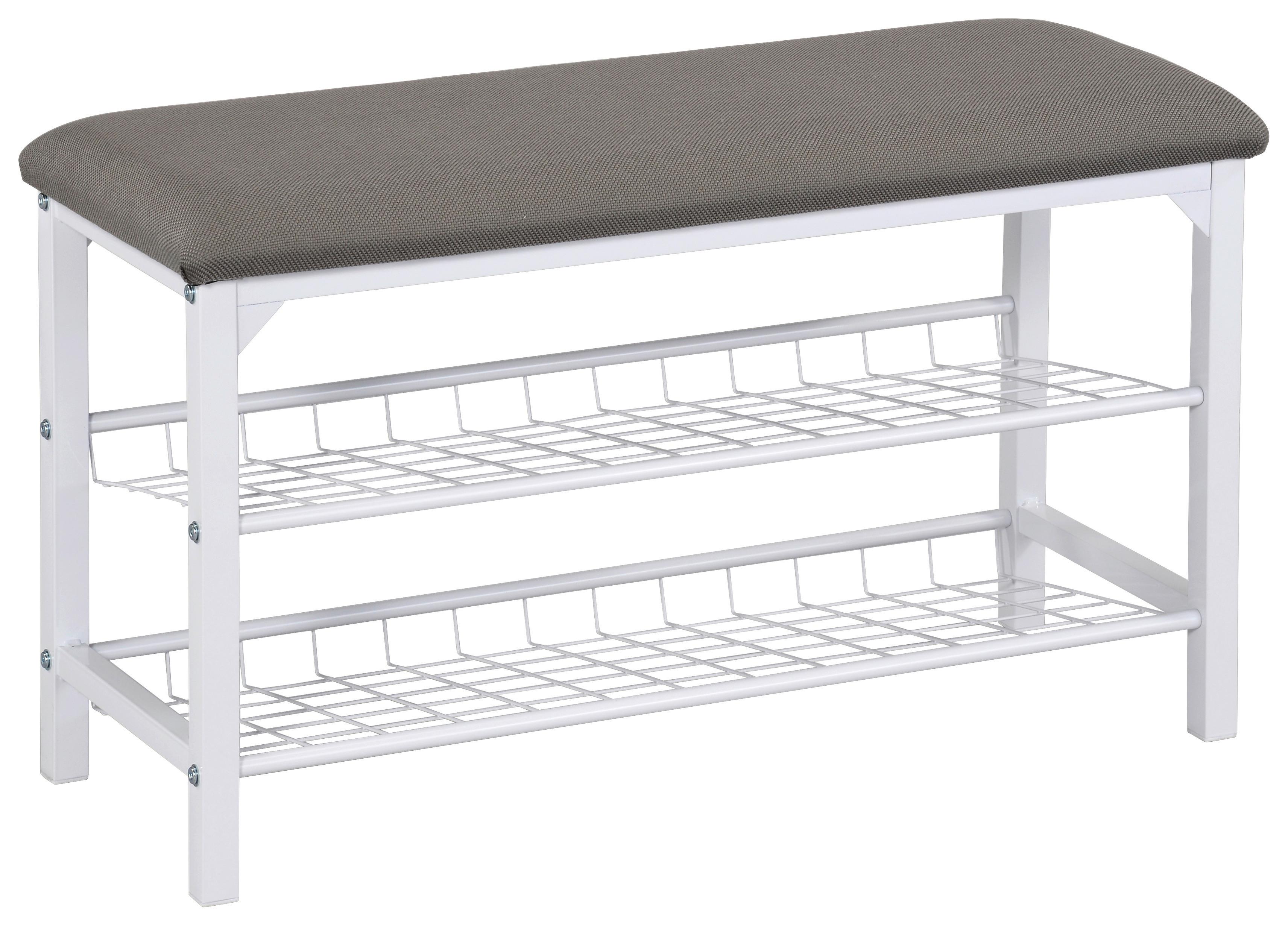 Garderobna Klop Winny, Bela, Siva - siva/bela, Moderno, kovina/tekstil (76/45/29cm)