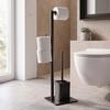 WC-BORSTE MED PAPPERSHÅLLARE GREGOTTI-2 -SB- - svart, Modern, metall/plast (20/71/20cm) - Mömax