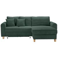 Ecksofa Lille Grün - Hellbraun/Grün, Modern, Holz/Textil (232/110/156cm) - Mömax