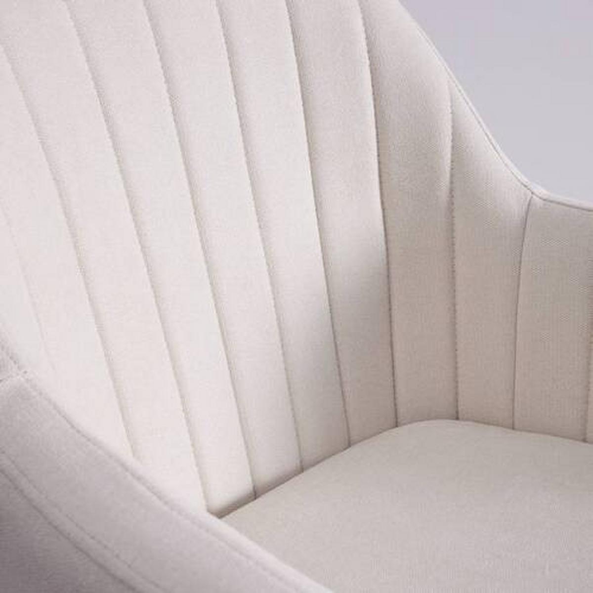 Armlehnstuhl Lucita Beige Samt Drehbar Gepolstert - Beige/Naturfarben, MODERN, Holz/Textil (58/87/60cm) - Bessagi Home