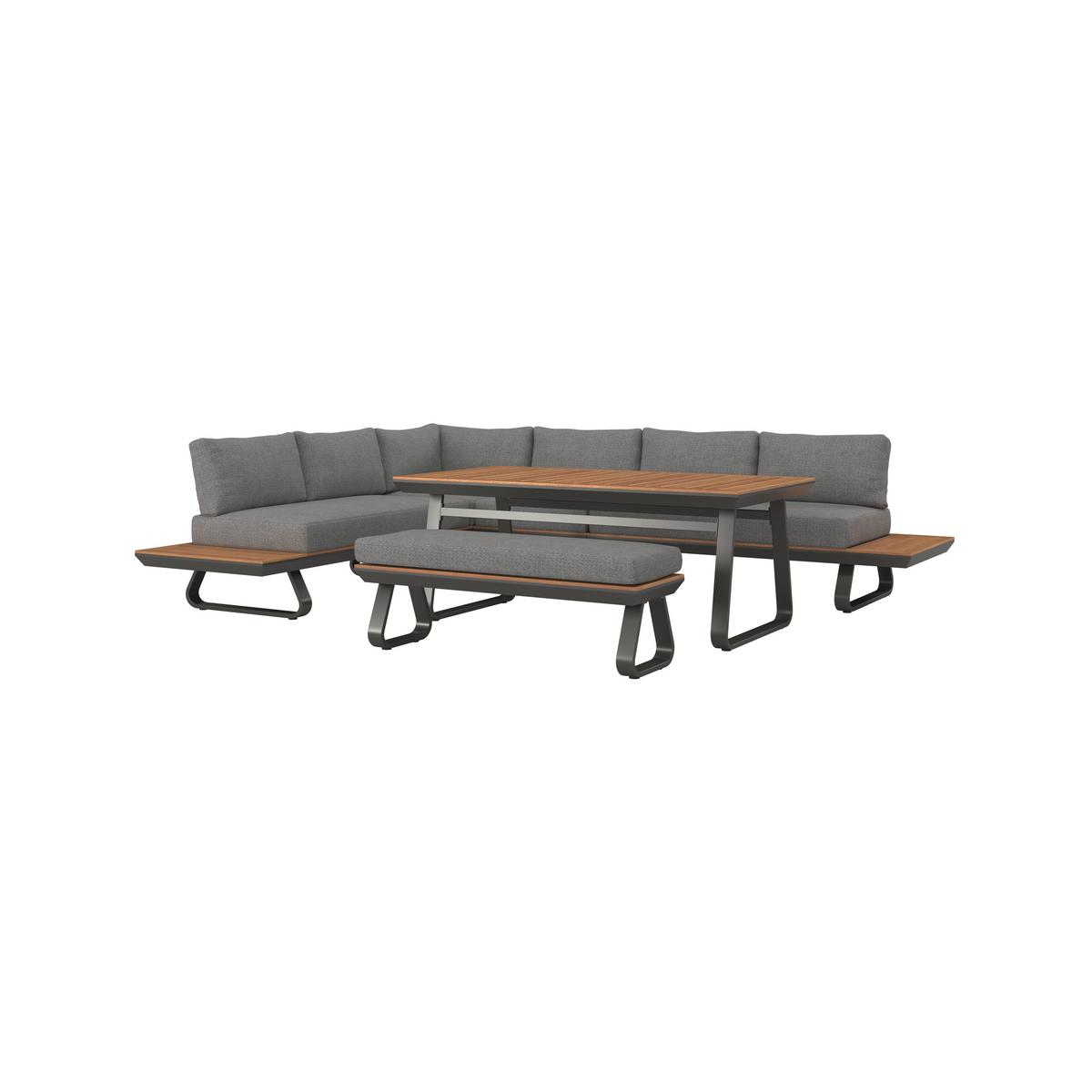 Garnitură grădină Emma - gri închis/antracit, Modern, plastic/metal (248/318/72cm) - Bessagi Garden