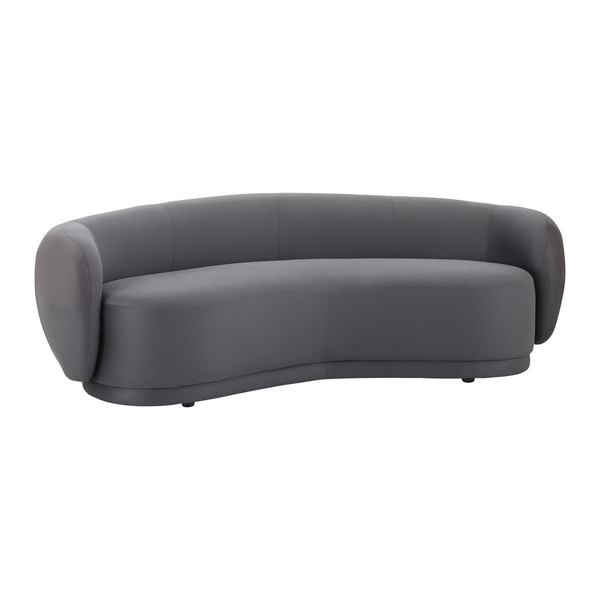 Bigsofa Damaris Grau Samt - Dunkelgrau/Schwarz, MODERN, Holz/Kunststoff (230/75/100cm) - Bessagi Home