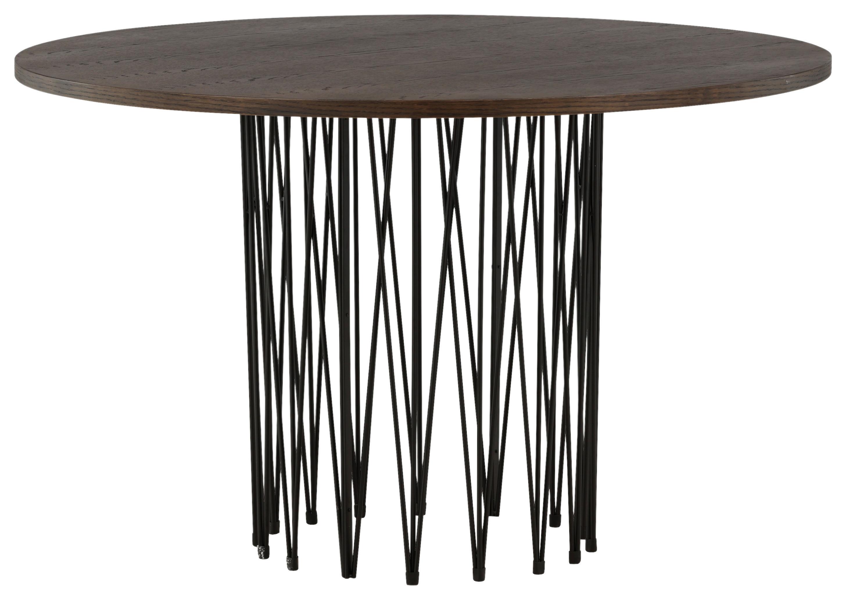 Esstisch Stone Ø ca. 120 cm Dunkelbraun - Dunkelbraun/Schwarz, Design, Holzwerkstoff/Metall (120/120/74cm) - Livetastic