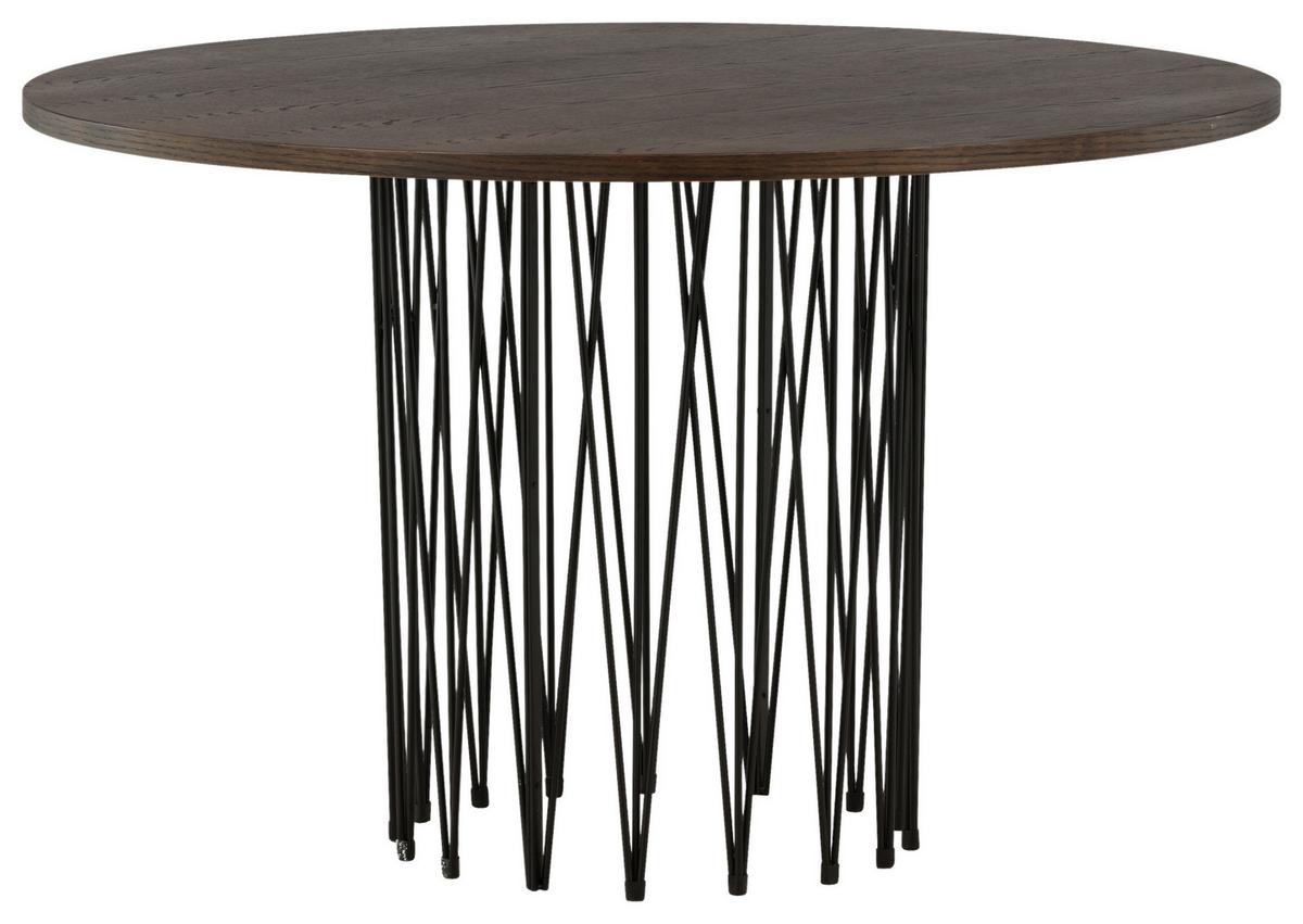 Esstisch Stone Ø ca. 120 cm Dunkelbraun - Dunkelbraun/Schwarz, Design, Holzwerkstoff/Metall (120/120/74cm) - Livetastic