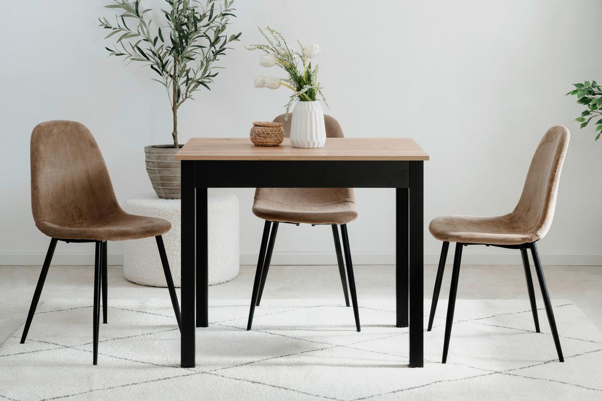 STÓŁ DO JADALNI CAPRI 81B - czarny/dąb artisan, Modern, materiał drewnopochodny (90/67/76cm) - MID.YOU