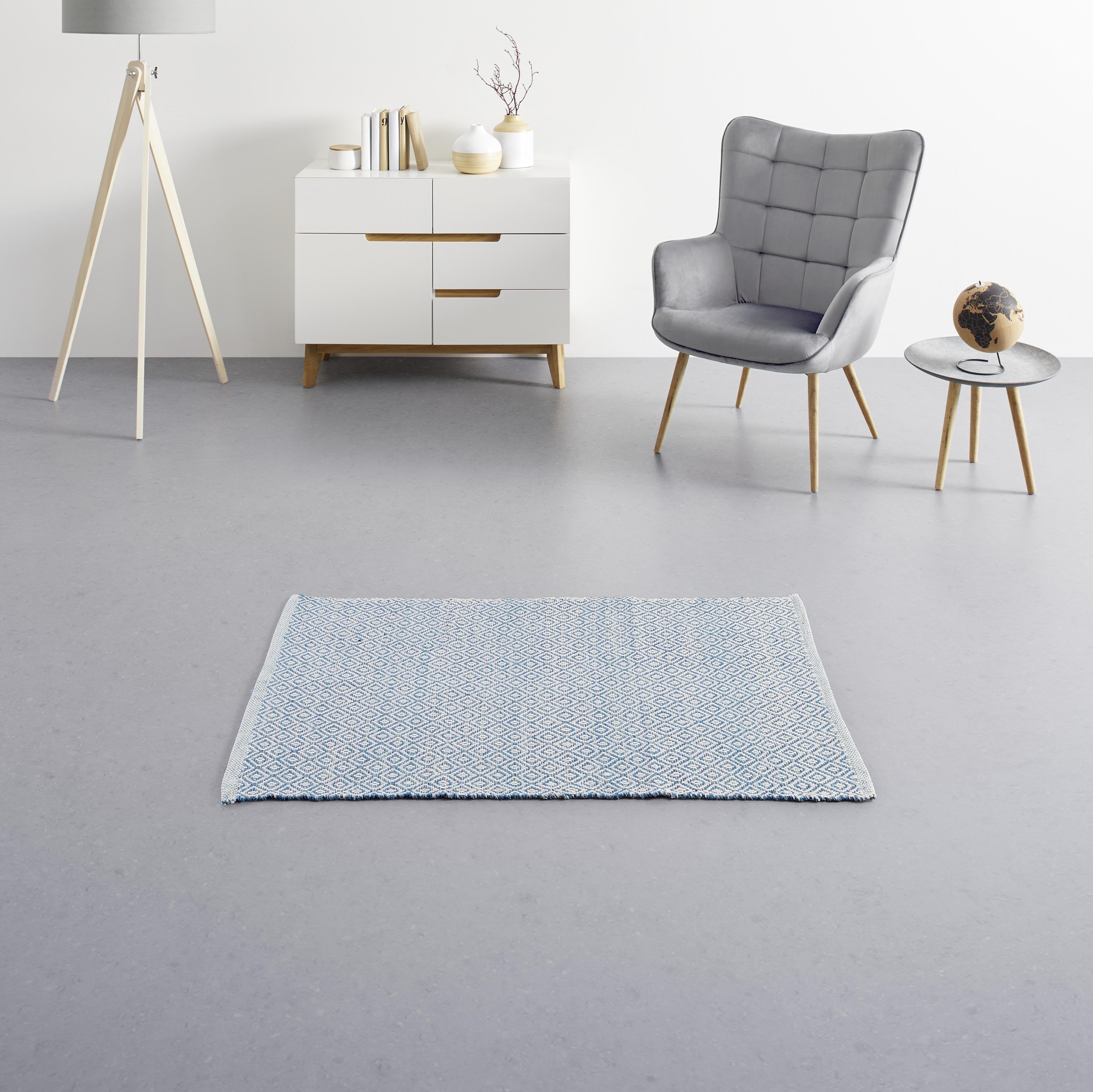HANDVÄVD MATTA CAROLA 1 - blå, Basics, textil (60/120cm) - Mömax