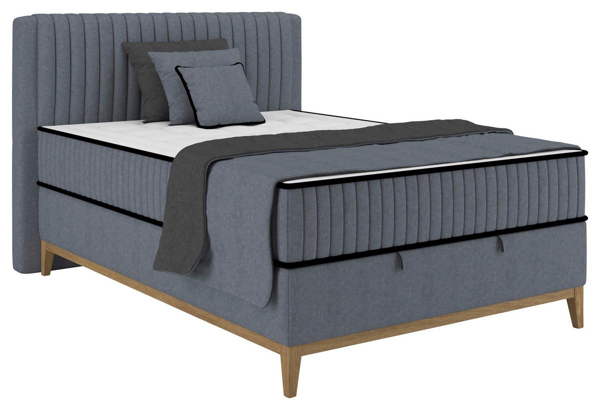 Bett Elena Blau ca. 120x200cm - Blau, KONVENTIONELL, Holz/Holzwerkstoff (120/200cm) - Sembella