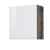 Küchenoberschrank "Cardiff" Weiß/Eiche - Weiß Hochglanz/Grau, Basics, Holzwerkstoff (50/57/34cm) - Held