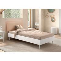 Bett FORREST Weiß ca.90x200cm Echtholz Buche - Beige/Weiß, MODERN, Holz/Textil (90/200cm) - Vipack