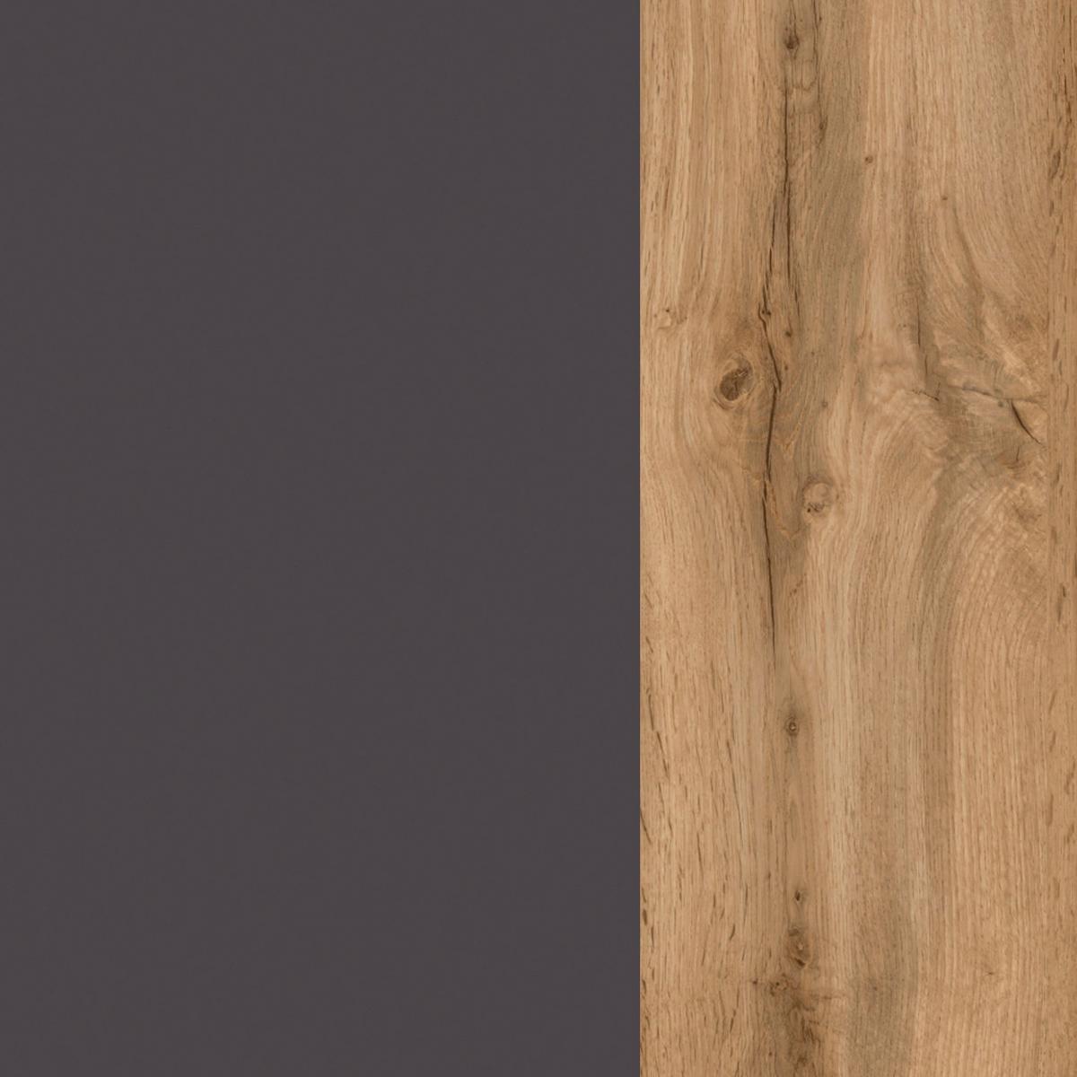 Midischrank Jakarta in Schwarz/Eiche Wotan - Eiche Wotan/Schwarz, Modern, Holzwerkstoff/Kunststoff (30/130/35cm) - Mömax