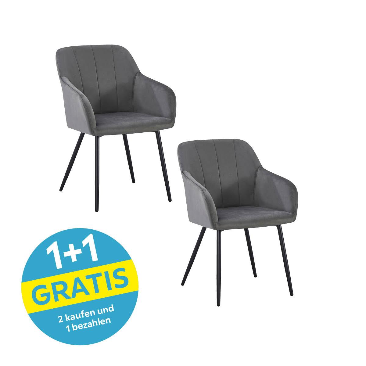 Stolica S Rukonaslonom Jenke - crna/antracit, Konvencionalno, metal/tekstil (56/82/62cm) - Modern Living