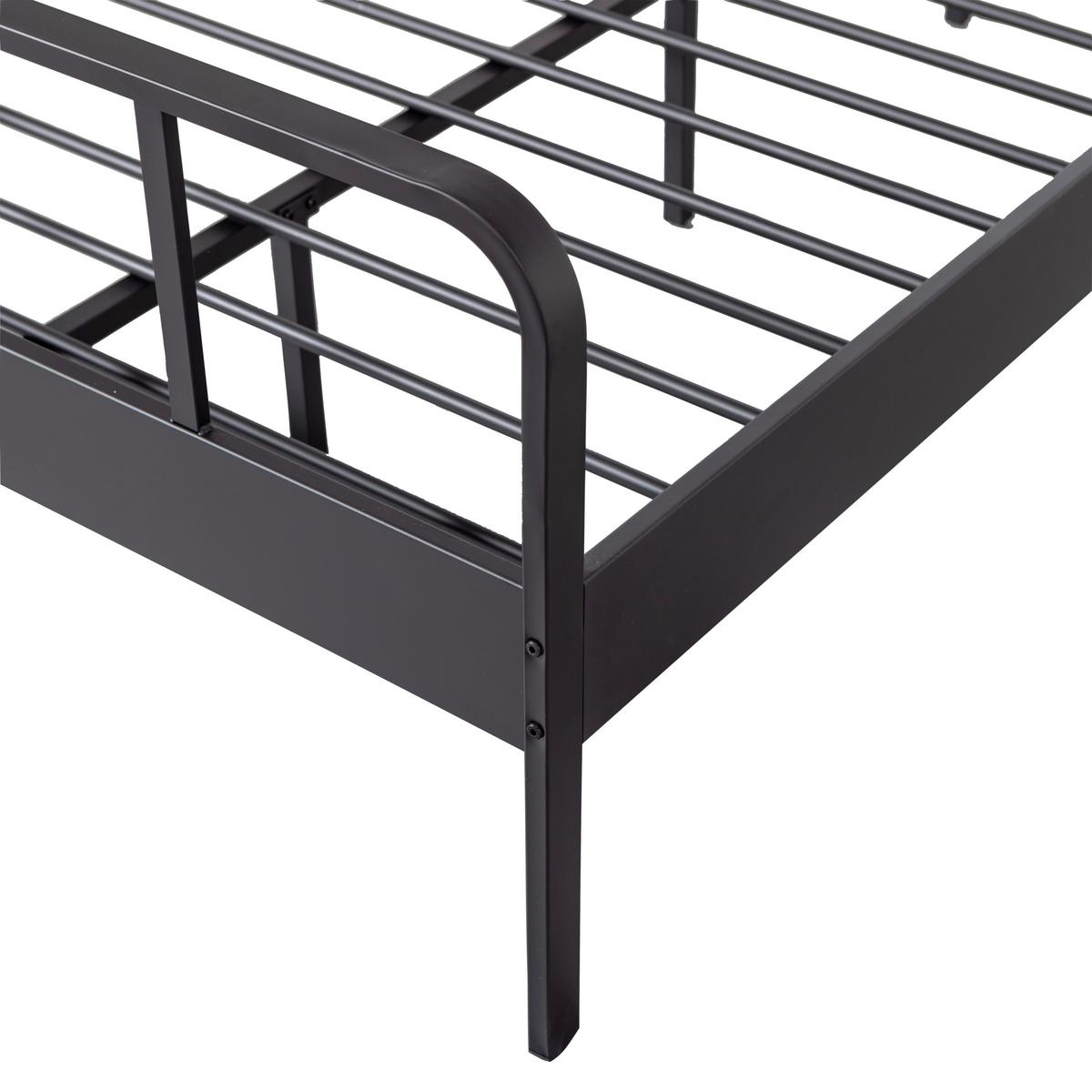 Metallbett Mees Schwarz ca. 120x200 cm - Schwarz, Basics, Metall (120/200cm) - MID.YOU