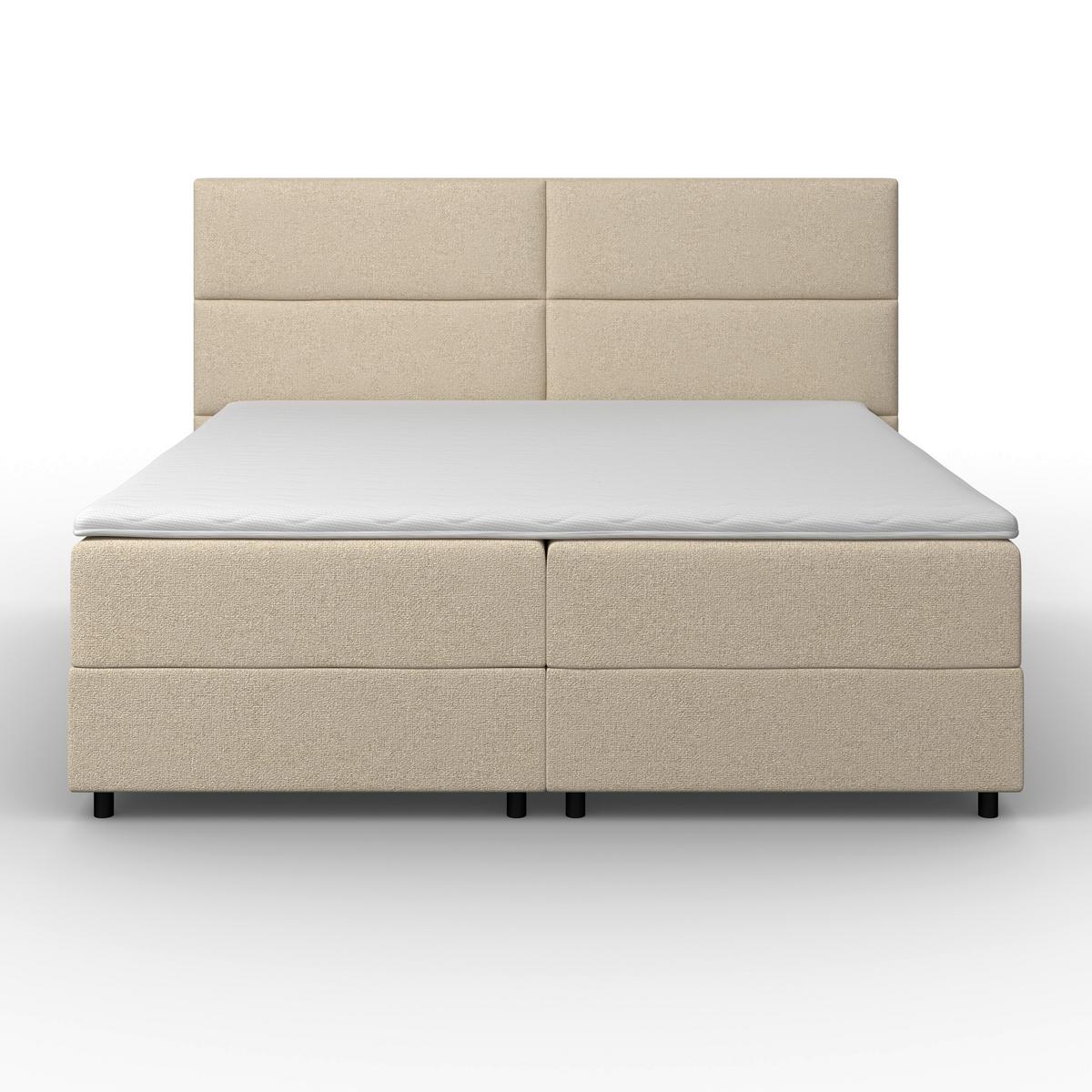 Box Ágy Lily - bézs, Modern, textil/fa (180/200cm) - Bessagi Home