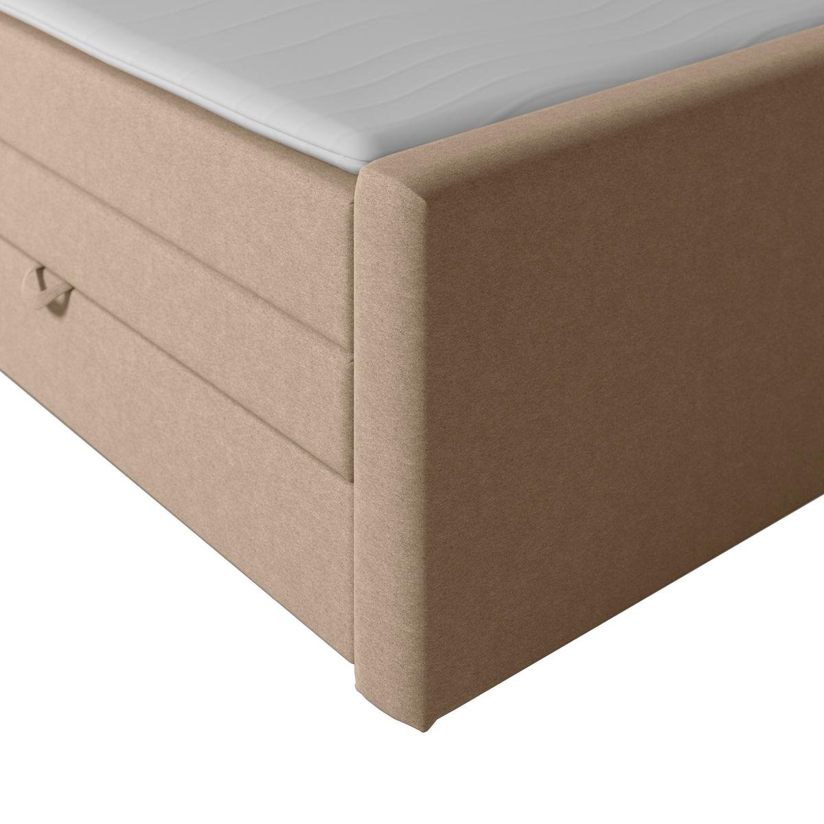 Boxspringbett Kyoto ca. 180x200 cm Naturfarben - Schwarz/Naturfarben, MODERN, Karton/Holzwerkstoff (180/200cm) - MID.YOU