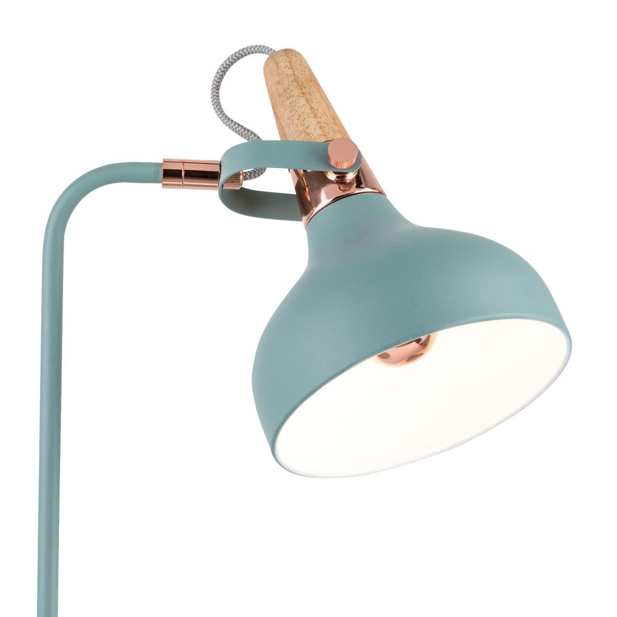 Tischleuchte Juna in Mintgrün max. 20 Watt - Mintgrün/Kupferfarben, Design, Holz/Metall (18/51/25,5cm) - Paulmann