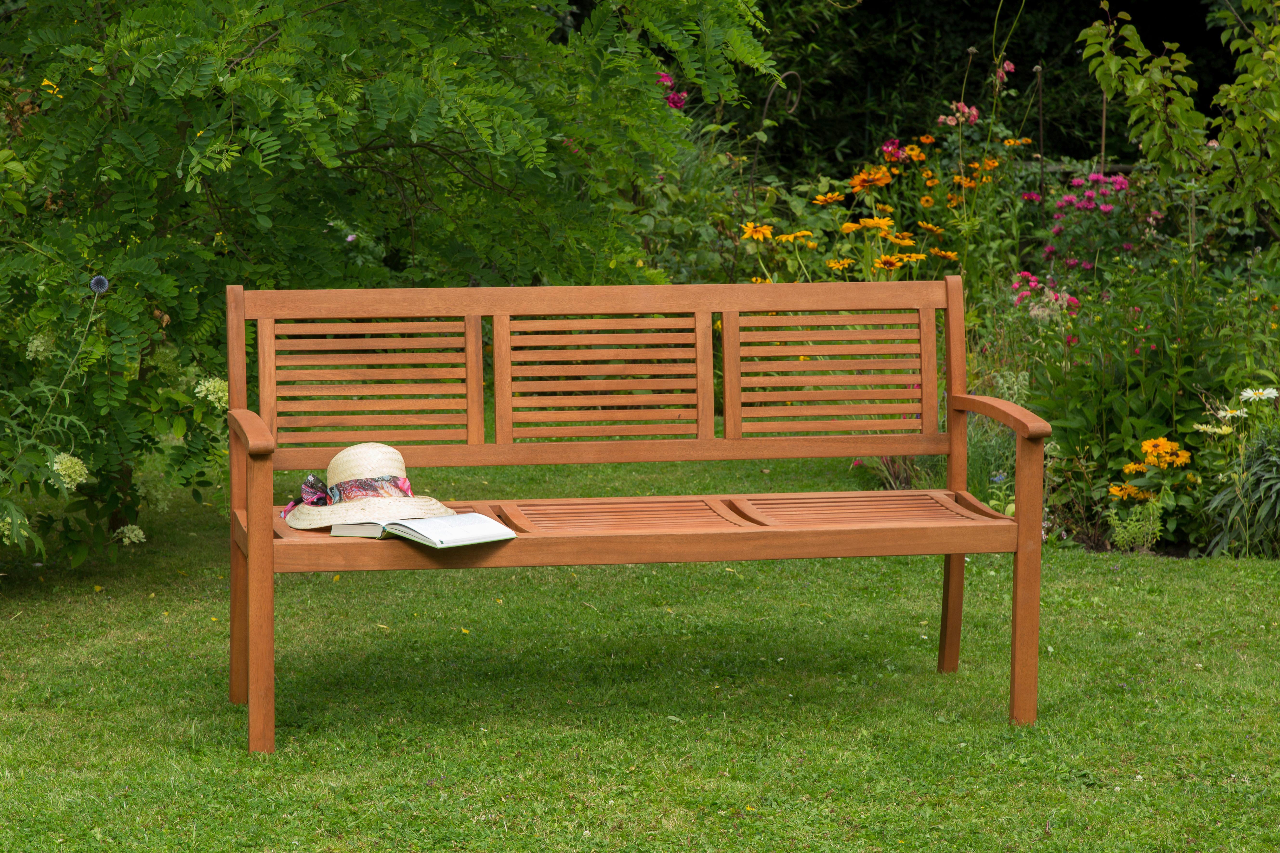 Gartenbank Cordoba aus Eukalyptus Natur - Naturfarben, Basics, Holz (160/90/58cm) - Gardenson