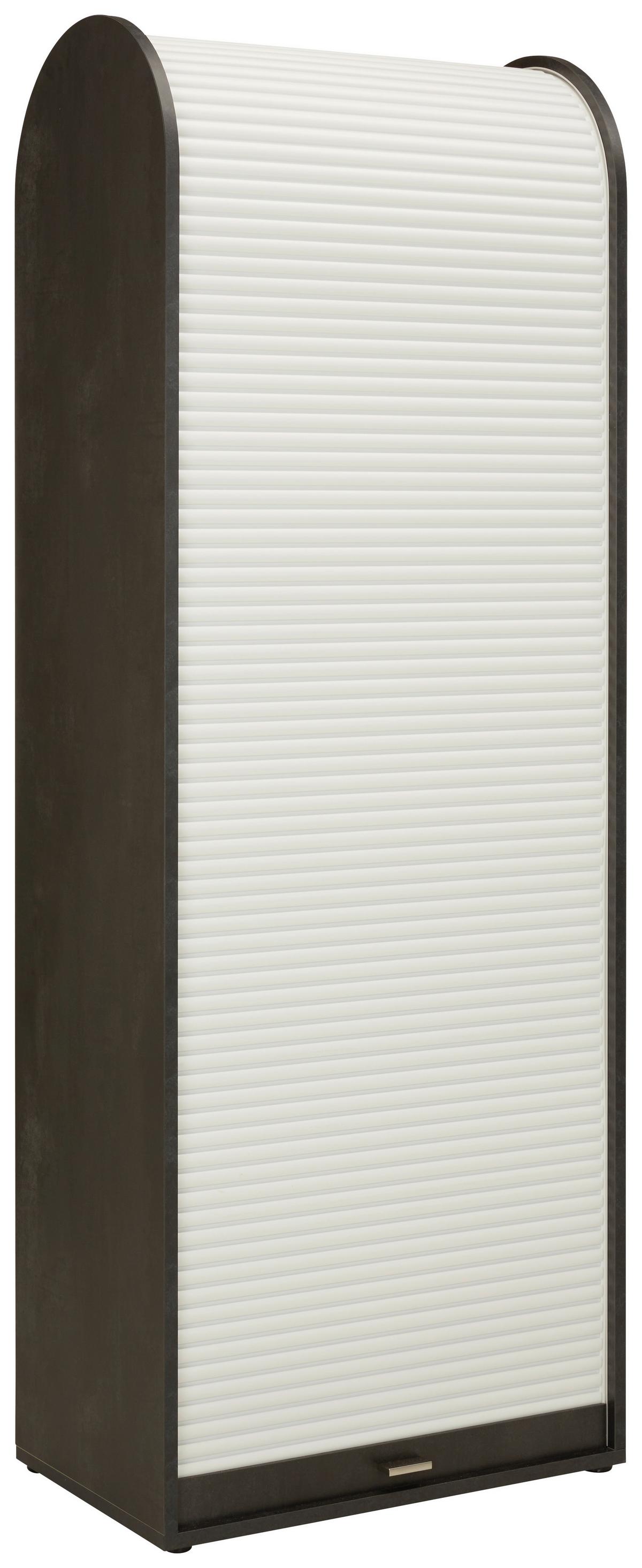 Rolloschrank in Schwarz/Weiss - Weiss/Schwarz, Modern, Holzwerkstoff/Kunststoff (69/192/44cm) - Mömax
