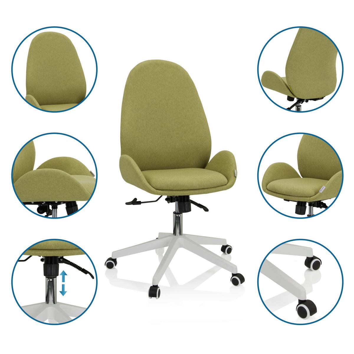 Vrtljivi Stol Avea I, Zelena - zelena/bela, Basics, umetna masa/tekstil (56/104/58cm) - MID.YOU