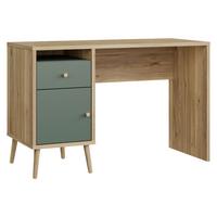 Schreibtisch Whenua Eichefarben/Salbeigrün - Salbeigrün/Eichefarben, KONVENTIONELL, Holz/Holzwerkstoff (120/53/77cm) - Mömax
