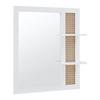 BADRUMSSPEGEL LISA - vit/naturfärgad, Modern, trämaterial/glas (61/70/13cm) - Bessagi Home