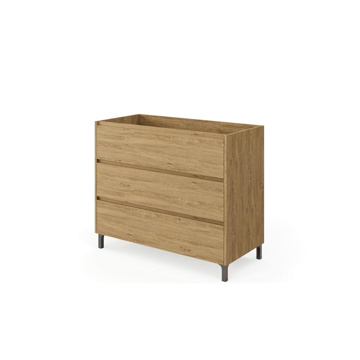 Element Ispod Umivaonika Lisbona - divlji hrast, Basics, drvni materijal (100/74/46cm)