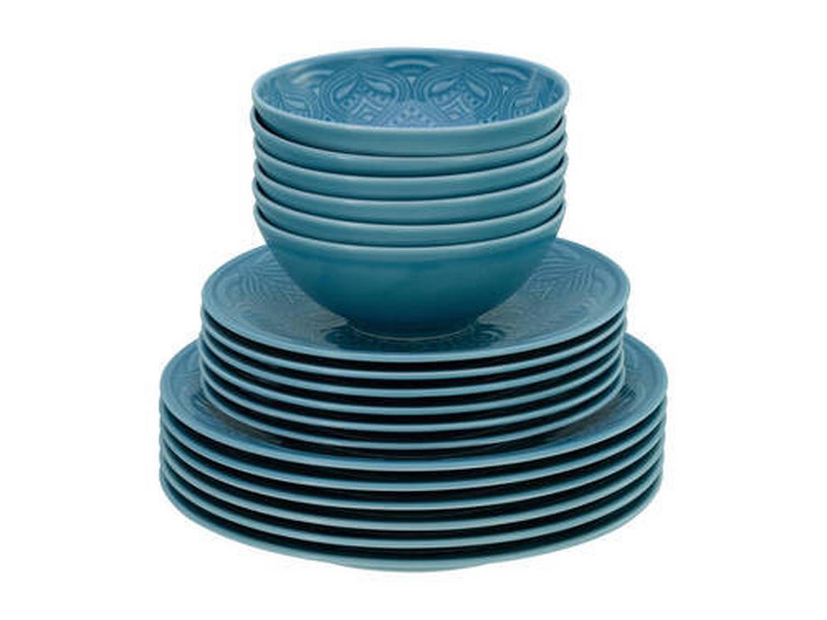 Jedilni Servis Orient Mandala, 18-Delni - svetlo modra, Trend, keramika - Creatable