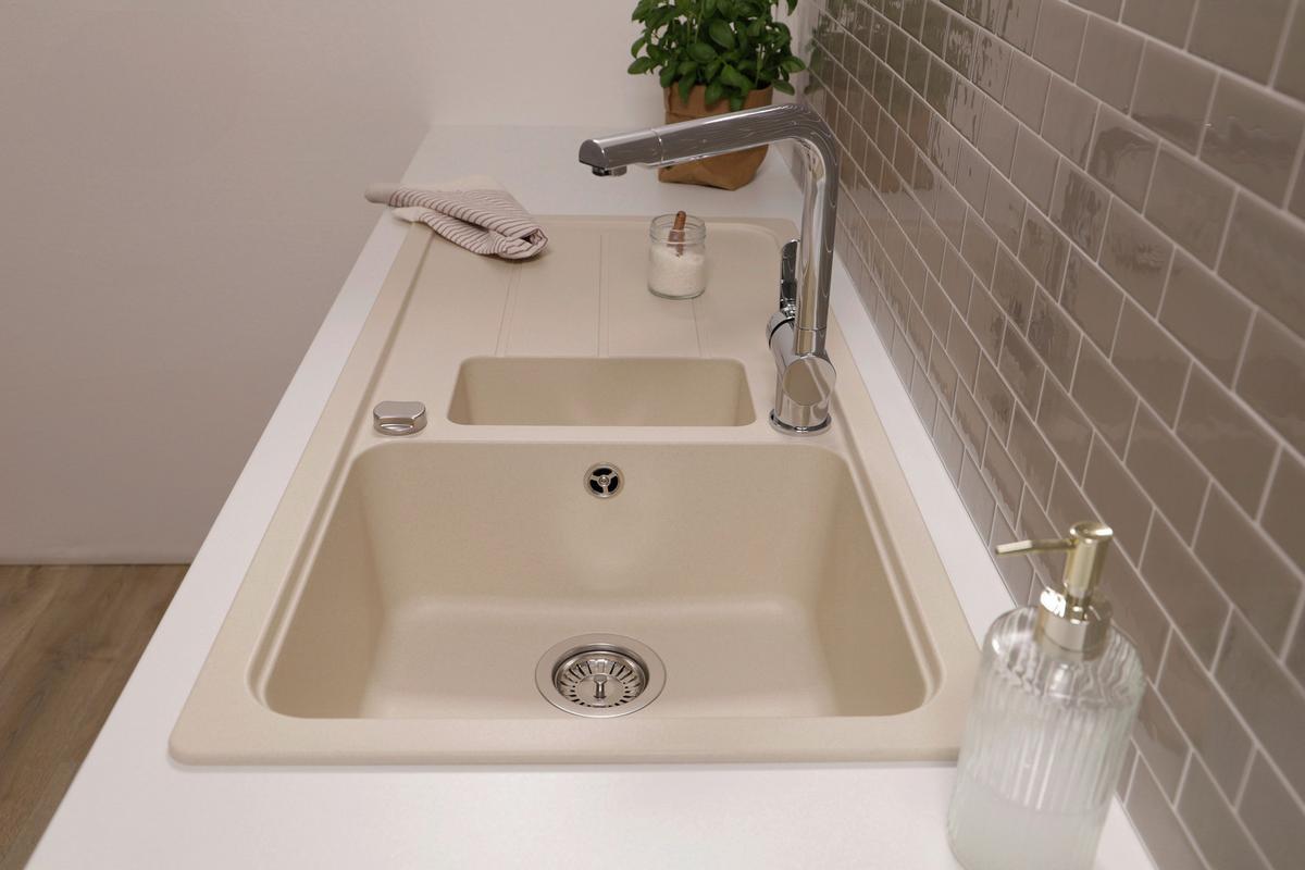 Pomivalno Korito Austin, 100x50cm - krem barve, Design, kamen (100/20/50cm) - Respekta