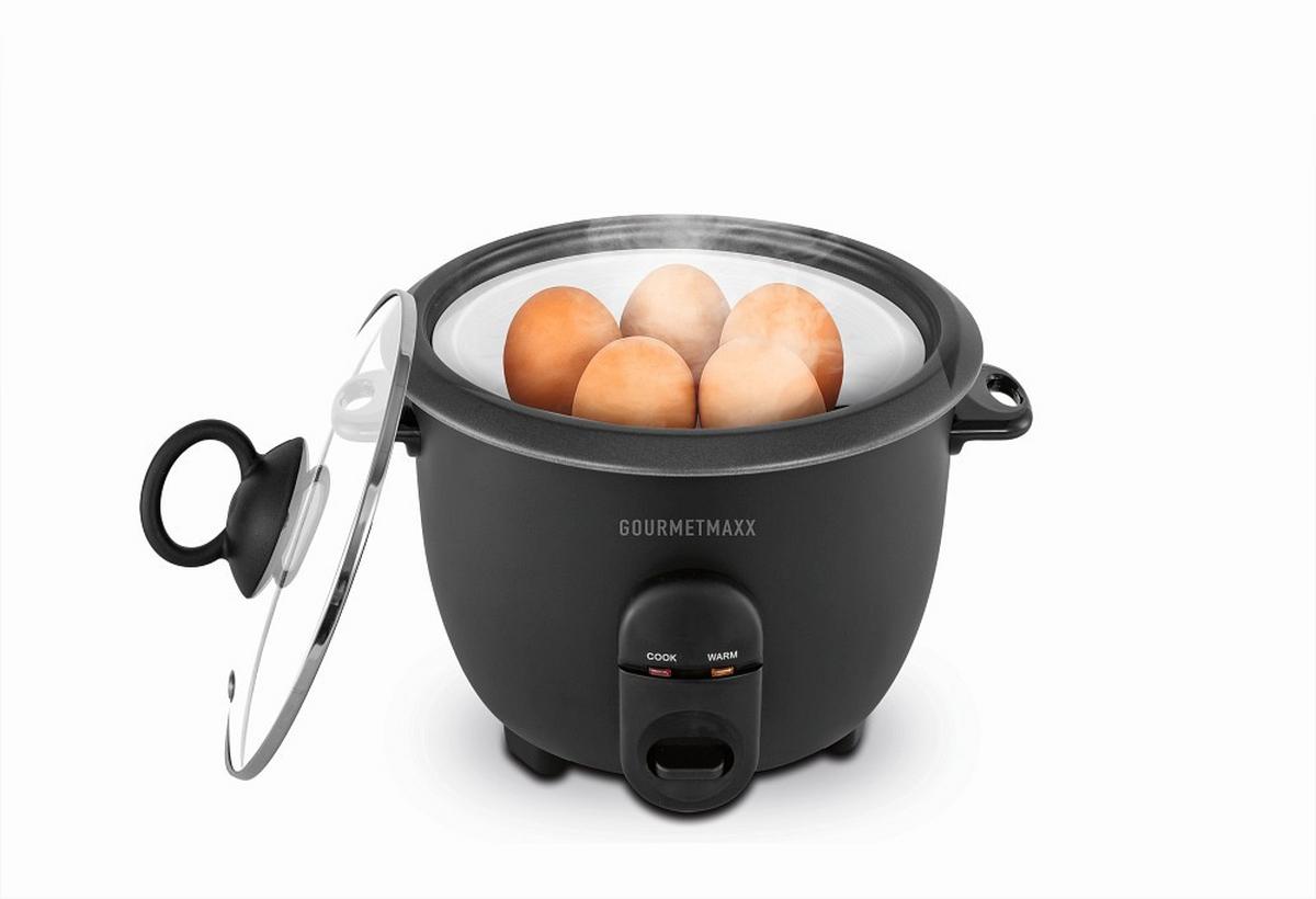 URZĄDZENIE DO GOTOWANIA RYŻU 19178 - czarny, Basics, tworzywo sztuczne/metal (24/24/25,5cm) - GOURMETMAXX
