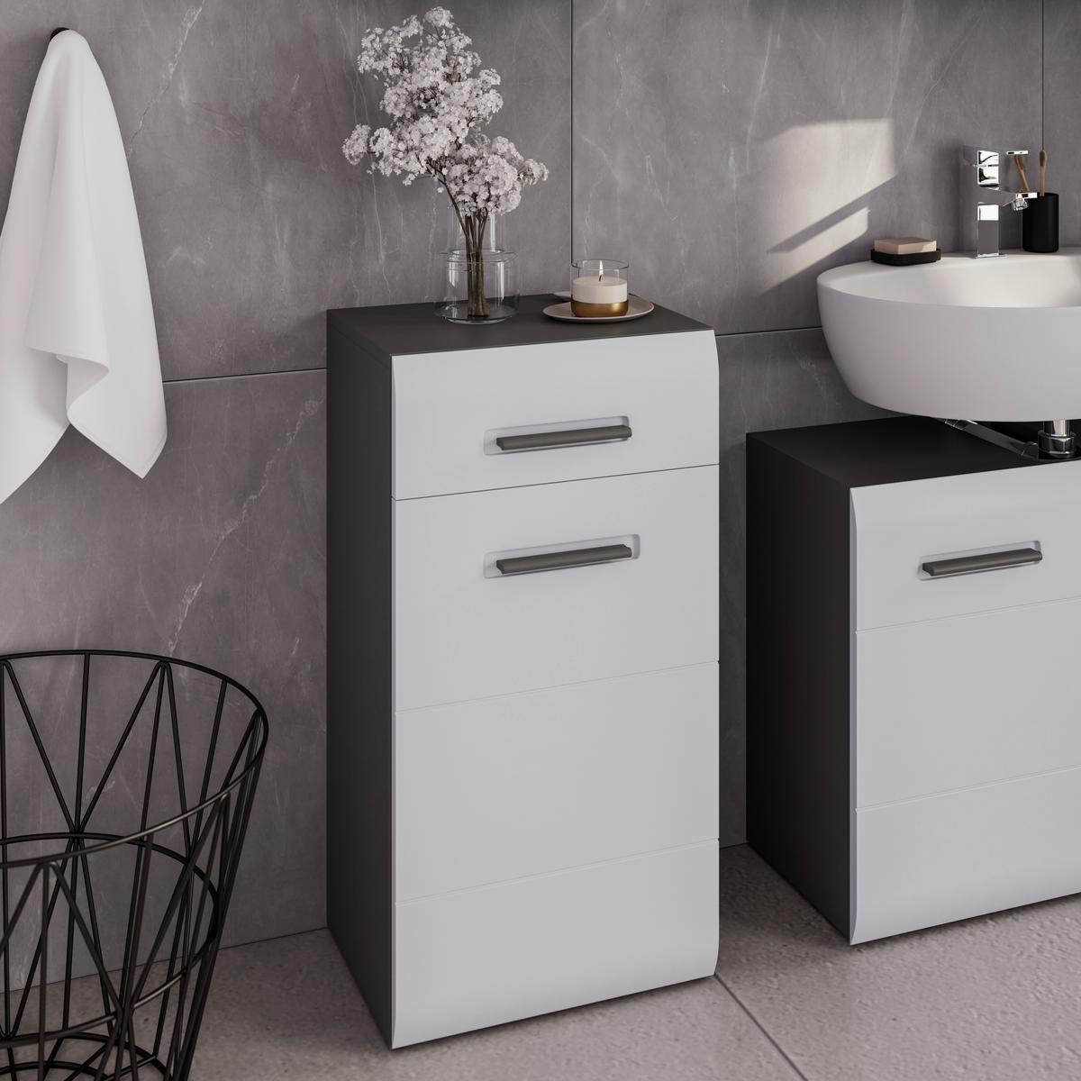 Donji Element Pearl New - bijela/antracit, Konvencionalno, drvni materijal/plastika (40/77,4/29,6cm)