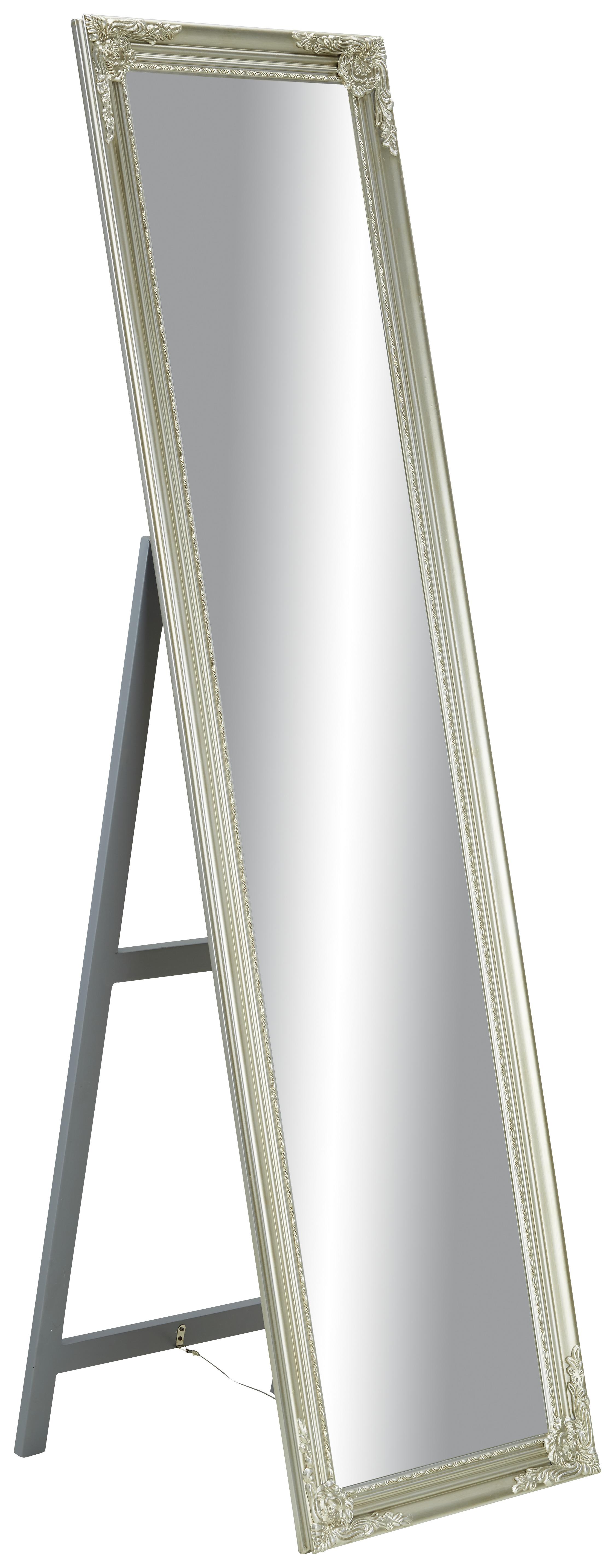 Fali Tükör Ezüstszínű Fakeret Barock - Ezüst, modern, Üveg/Fa (45/170/5cm) - Modern Living