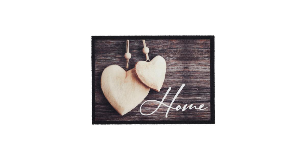 Fußmatte Home Love Wood in Braun/Beige ca. 50x70cm online kaufen