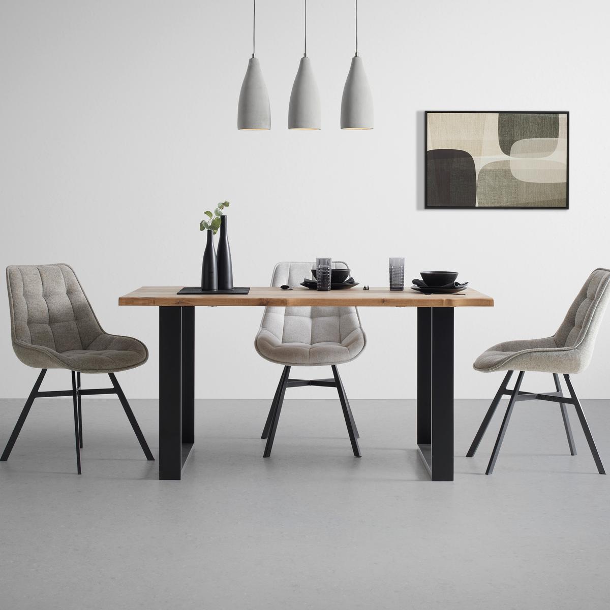 Esstisch Brook Eichefarben - Eichefarben/Schwarz, Modern, Naturmaterialien/Holz (180/90/75,5cm) - Mömax