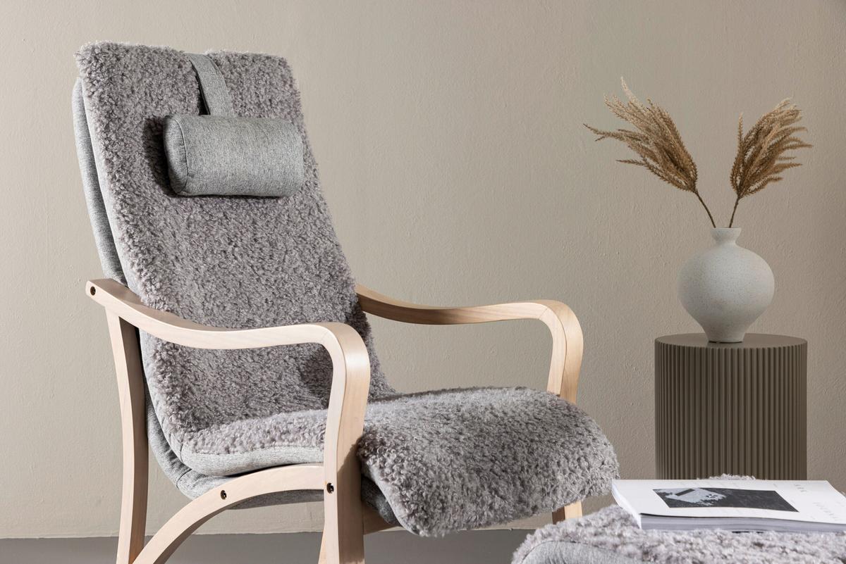 Armlehnstuhl Faro Hellgrau - Eichefarben/Hellgrau, MODERN, Holz/Textil (60/107/89cm) - Livetastic