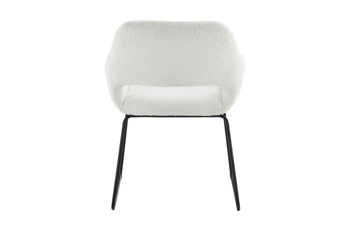 Naslanjač Bouclé, Bela - črna/bela, Moderno, kovina/tekstil (63,5/82,5/59cm) - Livetastic