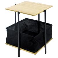 Mizica Carmen, S Košaro - črna/naravne barve, Moderno, kovina/tekstil (41/52/41cm)