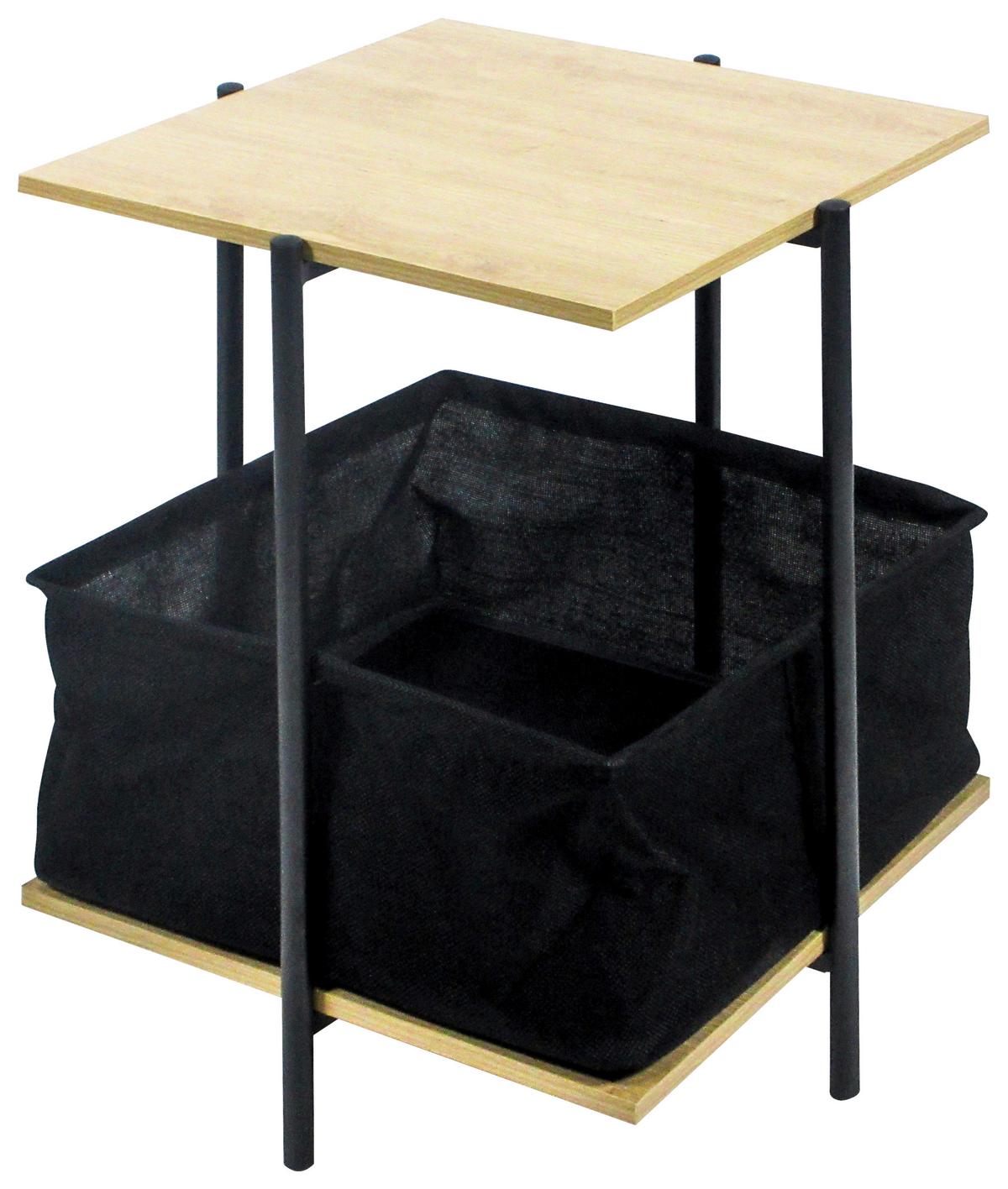 Mizica Carmen, S Košaro - črna/naravne barve, Moderno, kovina/tekstil (41/52/41cm)