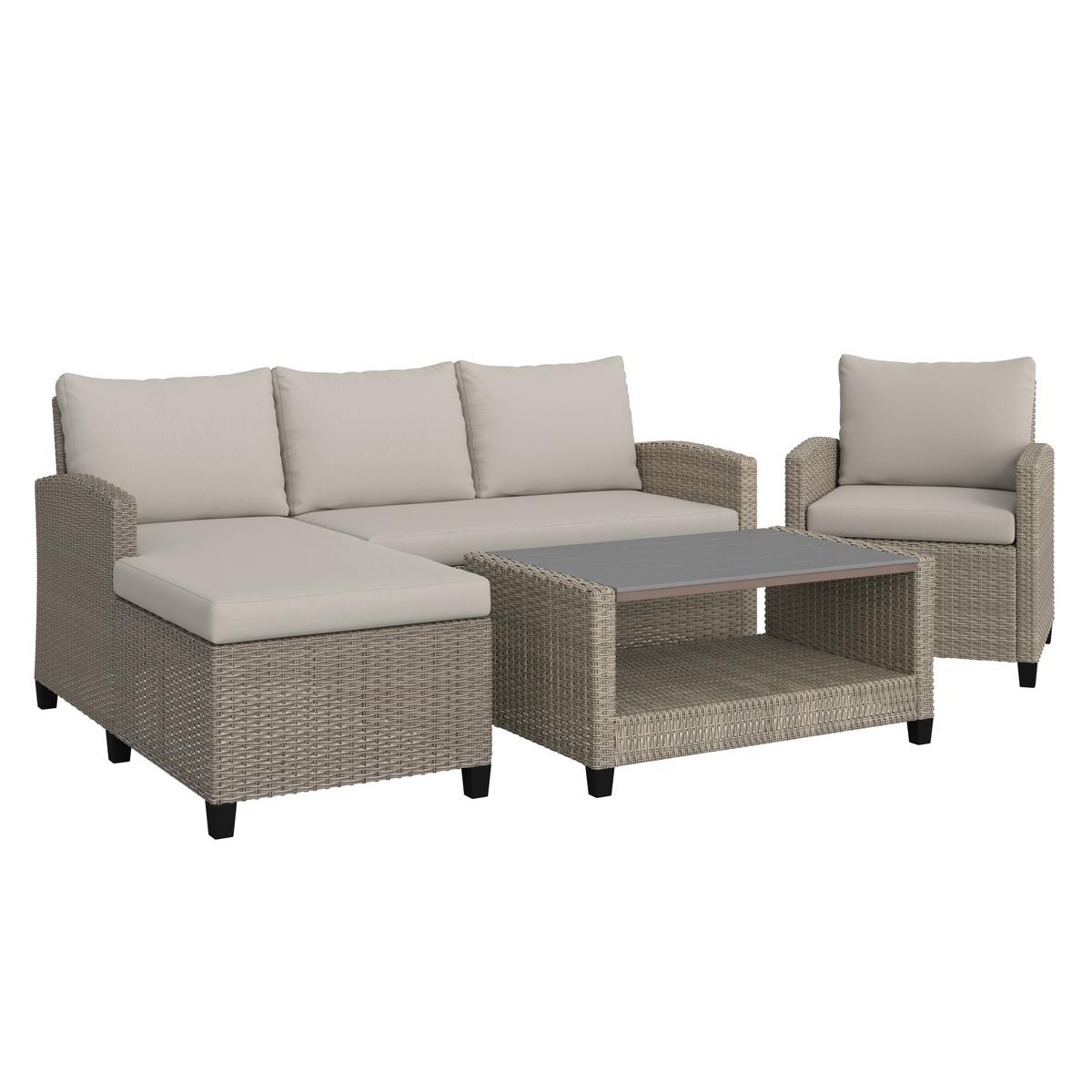 Garnitură grădină Dani montaj stânga - gri deschis/gri, Modern, plastic/metal - Mömax