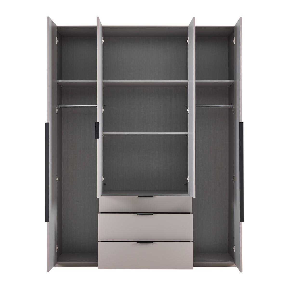 Ormar S Klasičnim Vratima New York - sahara/siva, Konvencionalno, staklo/drvni materijal (180/236/58cm) - Premium Living