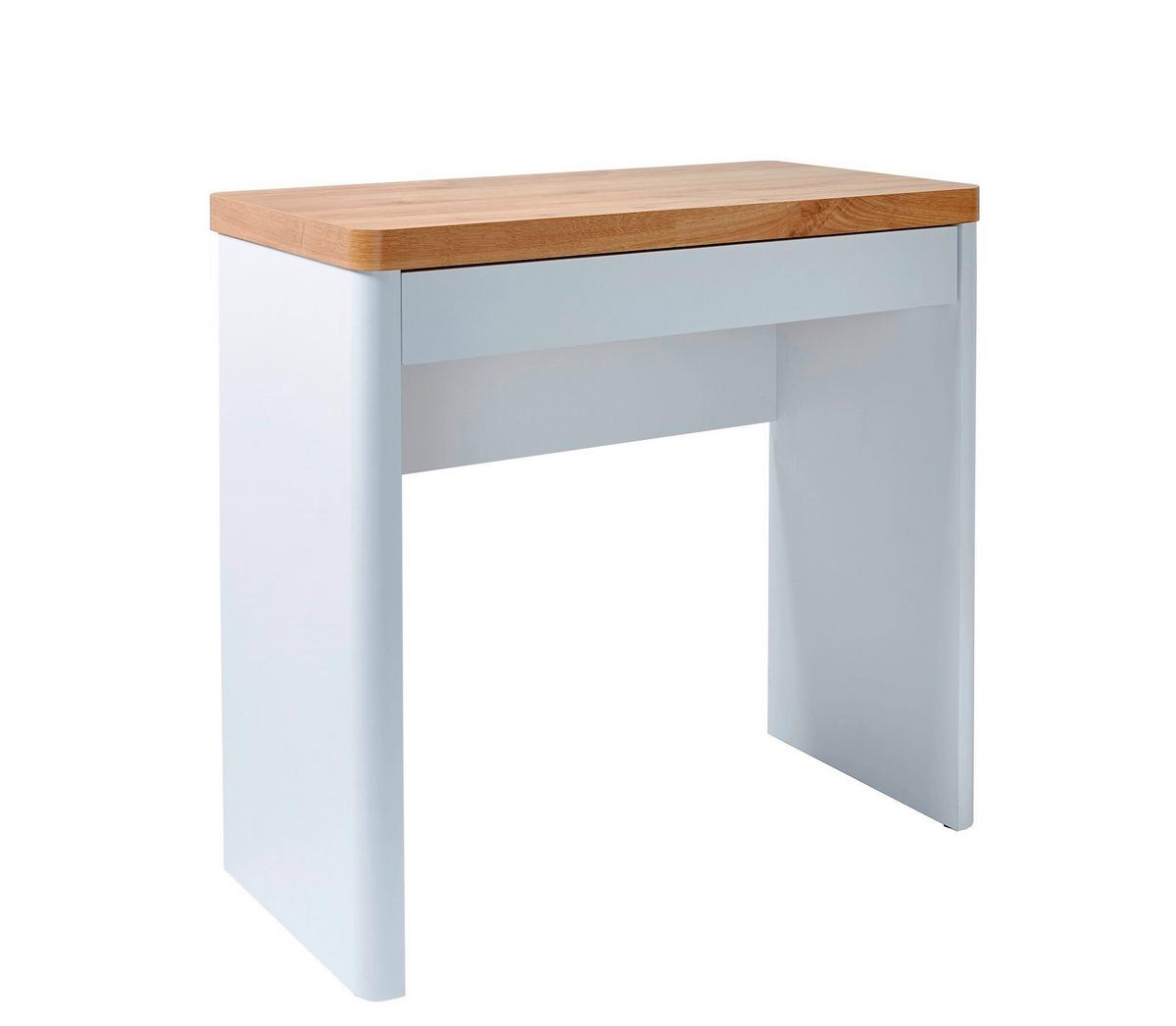 STOLIK NA LAPTOP CU-LIBRE 80 - kolor dębowy/biały, Design, materiał drewnopochodny/metal (79/44/76cm)