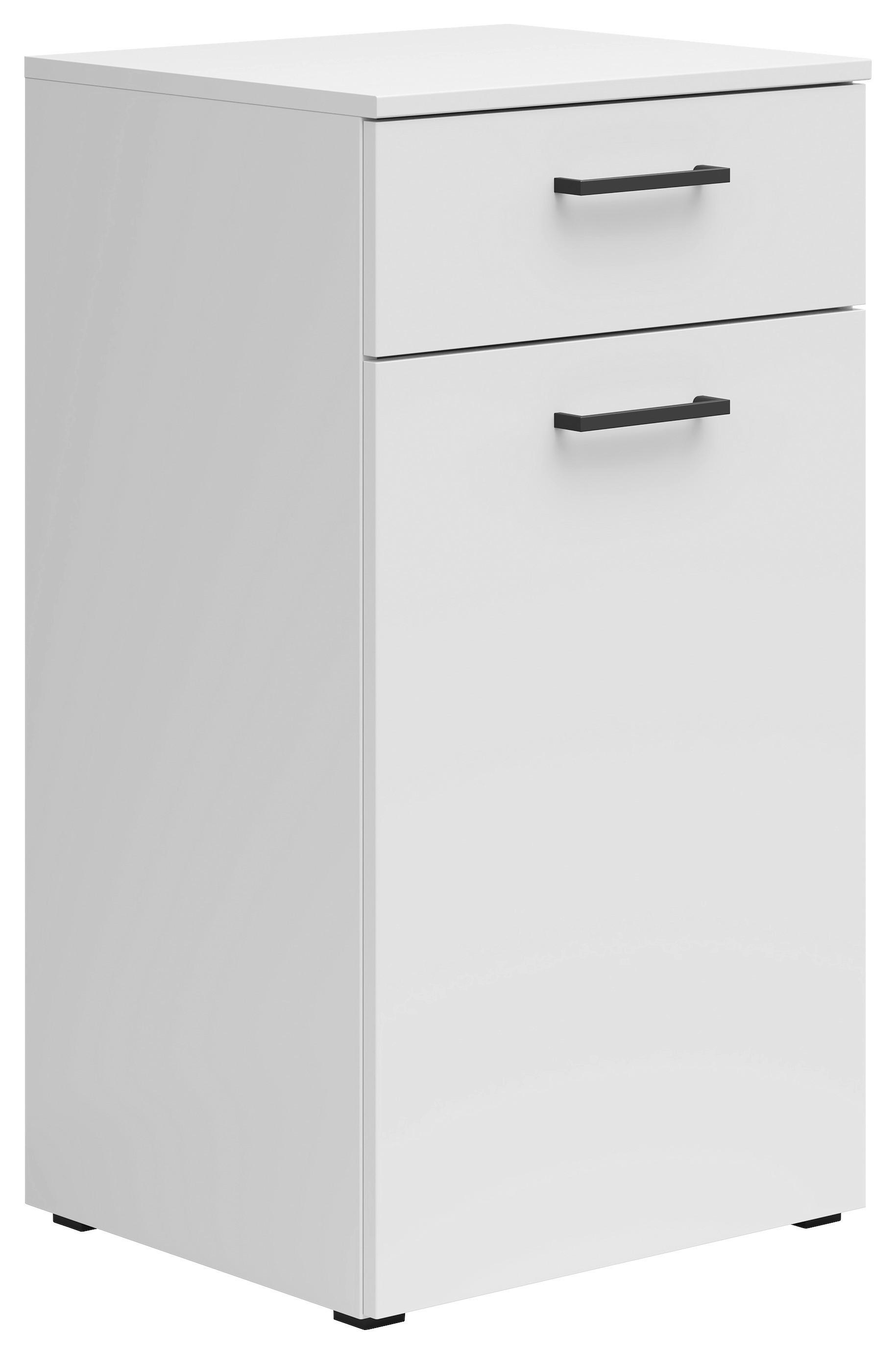 Kommode Multistauraum Weiß - Anthrazit/Schwarz, MODERN, Holzwerkstoff/Kunststoff (45/83/40cm) - Mömax