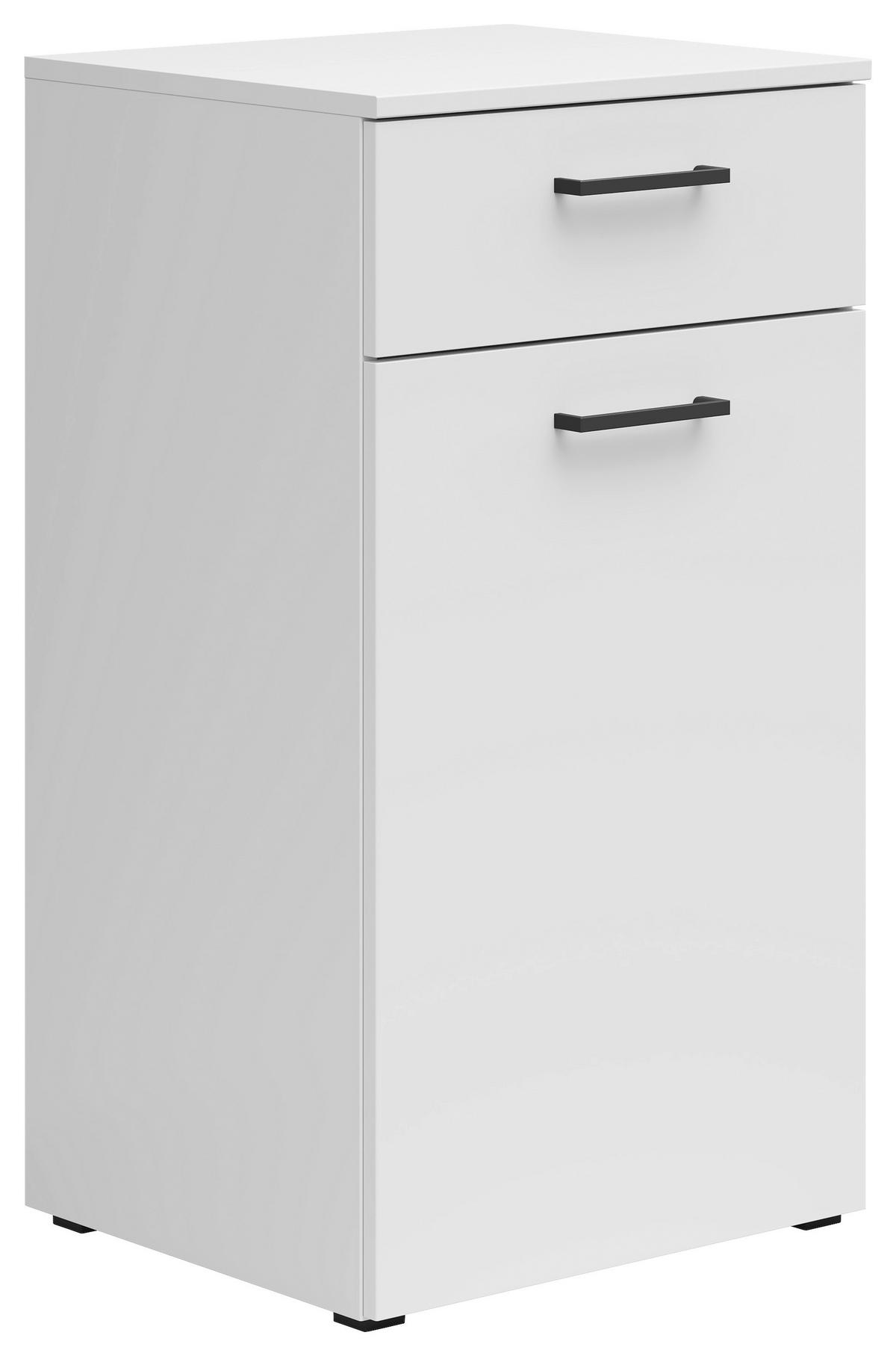 Kommode Multistauraum Weiß - Anthrazit/Schwarz, MODERN, Holzwerkstoff/Kunststoff (45/83/40cm) - Mömax