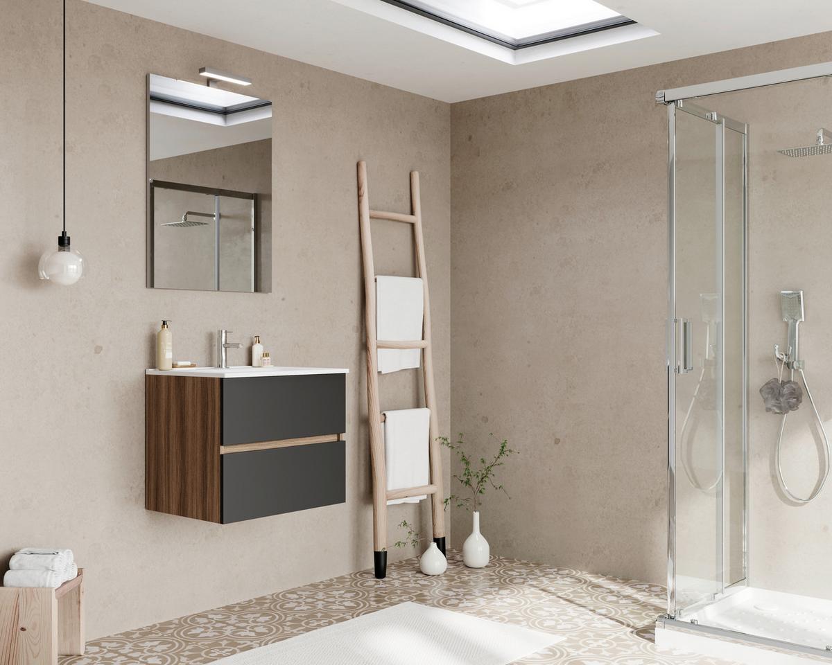 Element Ispod Umivaonika Easy - boje oraha/crna, Moderno, drvni materijal (60/51/46cm)