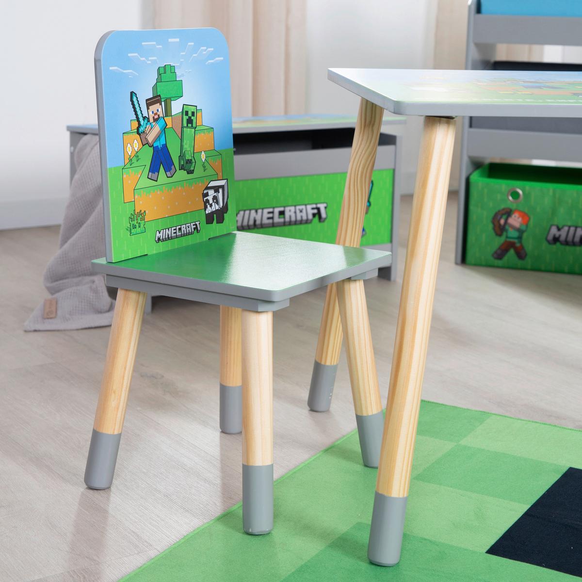 Kindersitzgruppe Minecraft 3-tlg. Grün/Blau - Multicolor, MODERN, Holz/Holzwerkstoff (60kg) - Minecraft