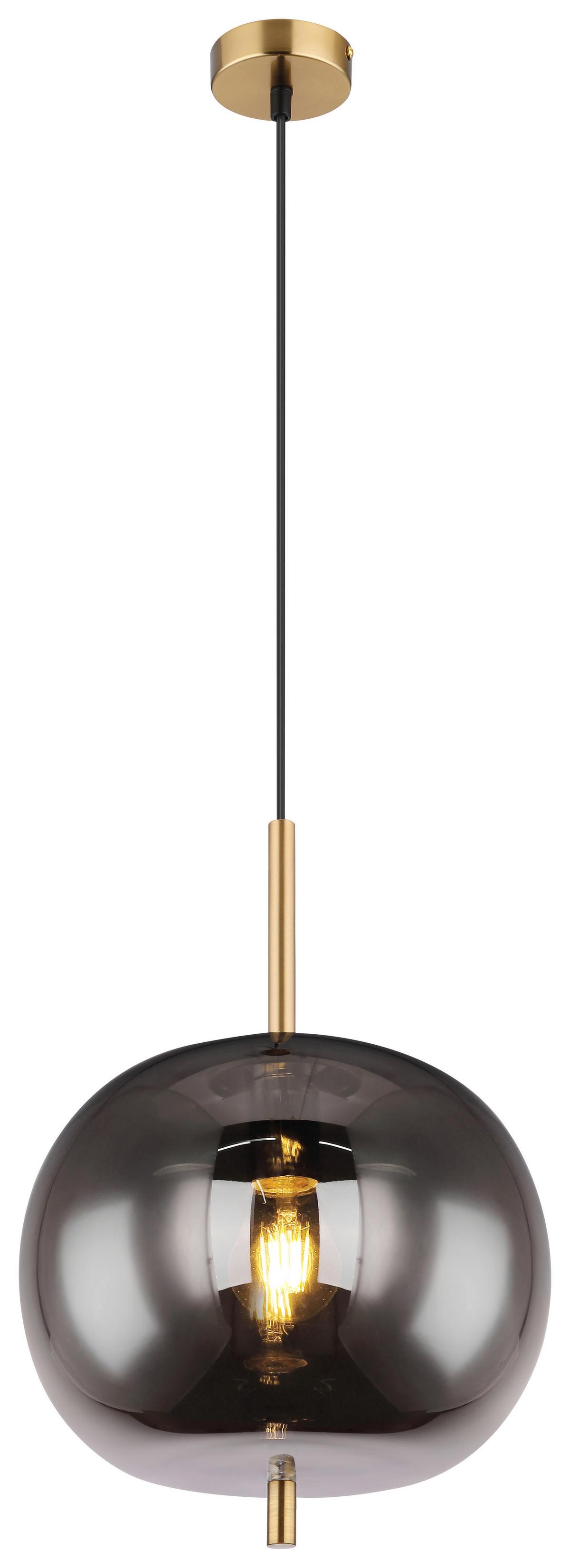 Hängeleuchte Blacky I in Messingfarben max. 60 Watt - Messingfarben, Design, Glas/Metall (30/120cm) - Globo