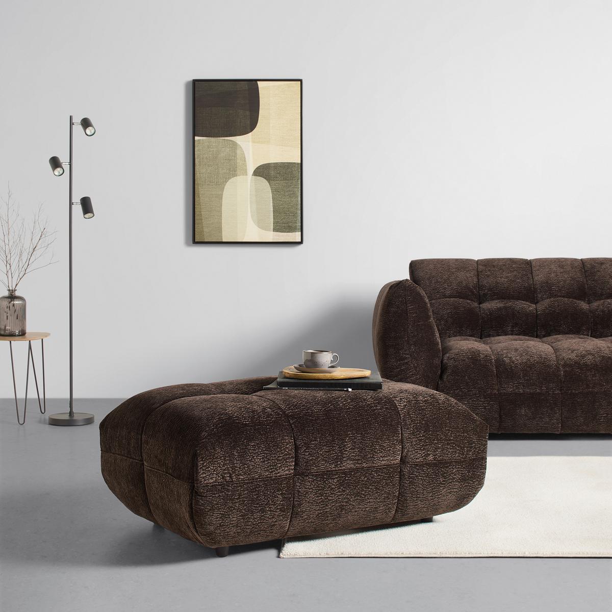 Hocker Carlos Dunkelbraun - Dunkelbraun/Schwarz, Trend, Kunststoff/Textil (105/45/75cm) - Mömax