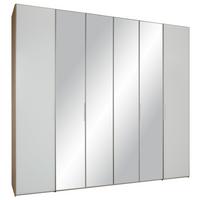 Drehtürenschrank in Weiss/ Eichefarben ca. 265x240x63cm - Weiss/Eichefarben, Konventionell, Glas/Holzwerkstoff (265/240/63cm) - Premium Living