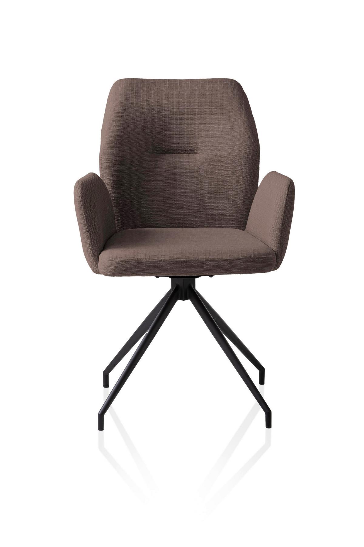 Naslanjač Hilda, Rjava, Vrtljiv - črna/rjava, Moderno, kovina/tekstil (59/88/58cm) - Livetastic