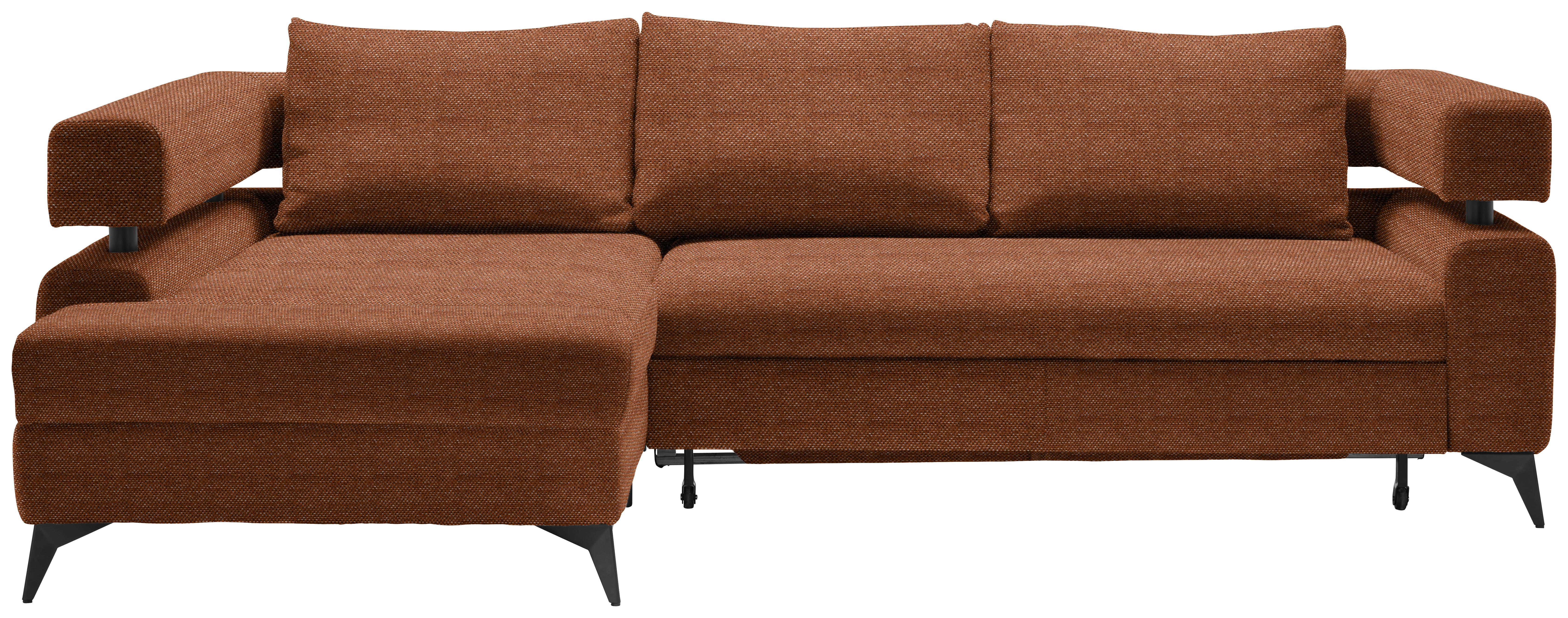 Kutna Garnitura Rosalie - konjak/crna, Konvencionalno, tekstil/metal (184/265cm) - Modern Living