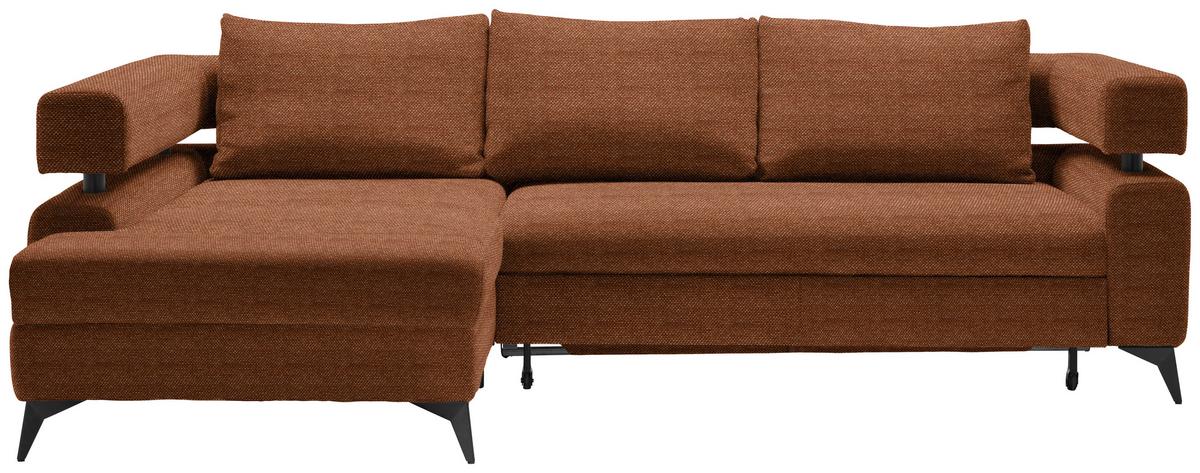 Kutna Garnitura Rosalie - konjak/crna, Konvencionalno, tekstil/metal (184/265cm) - Modern Living